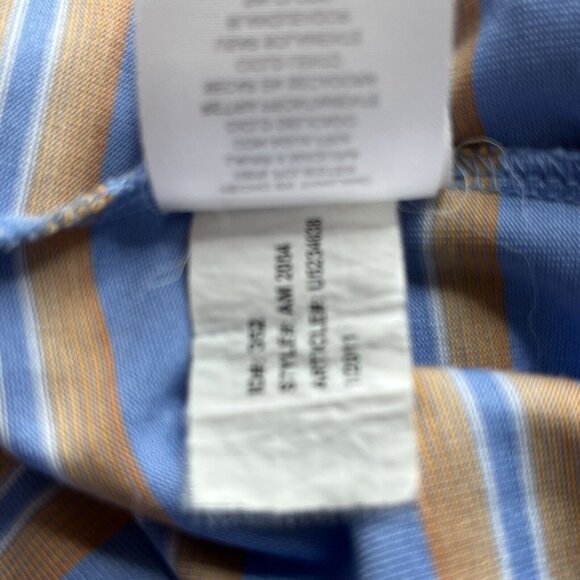 Ashworth Golf Polo Shirt Mens Large Blue Orange Short Sleeves Stripes Size Large - Picture 9 of 9